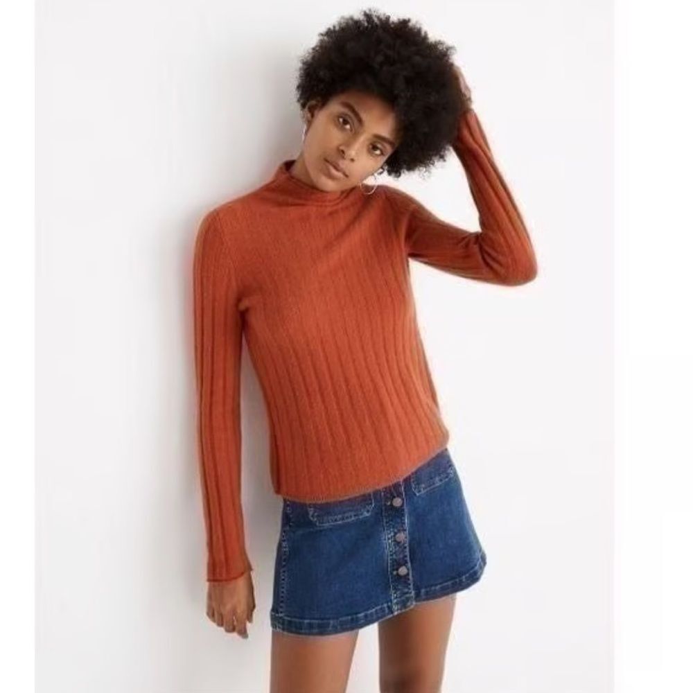 Madewell Rust Evercrest Turtleneck Alpaca Wool Blend Sweater Medium